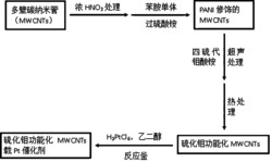 一种直接甲醇燃料电池硫化钼功能化碳纳米管载Pt催化剂及其制备方法