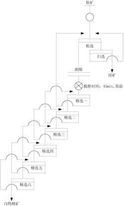 一种常温下精选白钨矿的方法