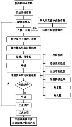 一种利用大型真菌菌丝体制备可降解缓冲材料的方法