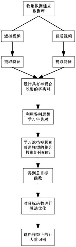 基于半耦合鉴别字典学习的叶遮挡行人重识别方法及系统