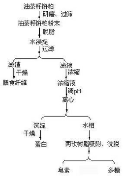 一种从油茶籽饼粕中提取皂素和多糖的方法