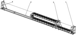 一种海工平台大型钢制拖链系统性能试验用牵引装置