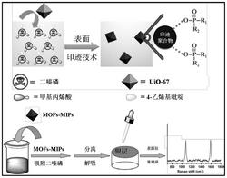 一种金属有机框架表面分子印迹聚合物及其制备方法和应用