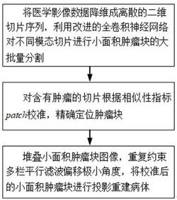 一种分割后小面积肿瘤块的堆叠投影重建方法