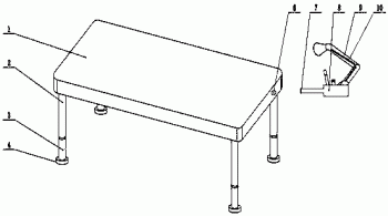 一种自带台灯的可调高式桌子