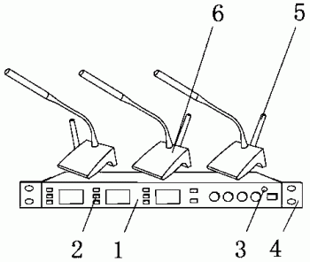 一种会议室用三头多用途无线麦克风