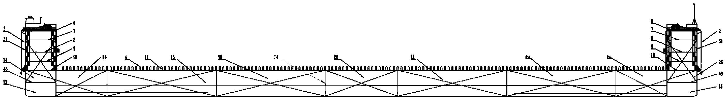 一种首尾浮箱式造船平台