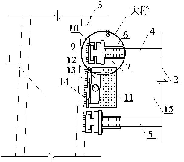 应用于H型混凝土桥塔上横梁的组合型剪力铰装置