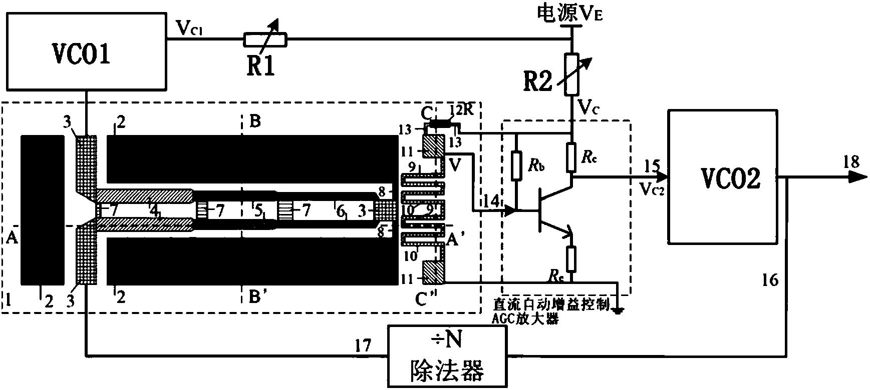 基于MEMS宽频带相位检测器和温度补偿电阻的倍频器