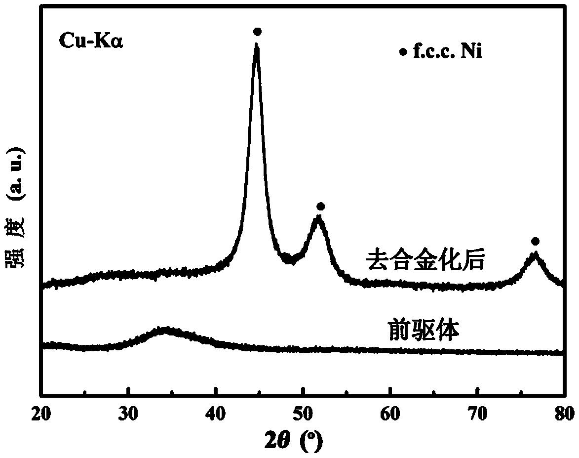 应用三维连通纳米多孔金属制备电解水阴极析氢电极的方法