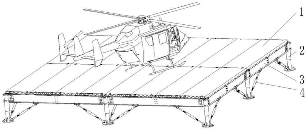 一种快铺直升机停机坪单元及停机坪