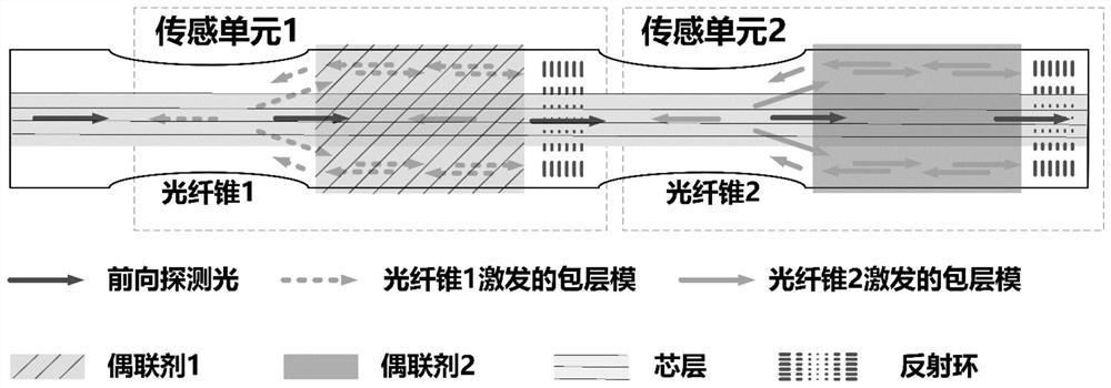 一种连续分布式微结构光纤生化传感器和信号处理方法