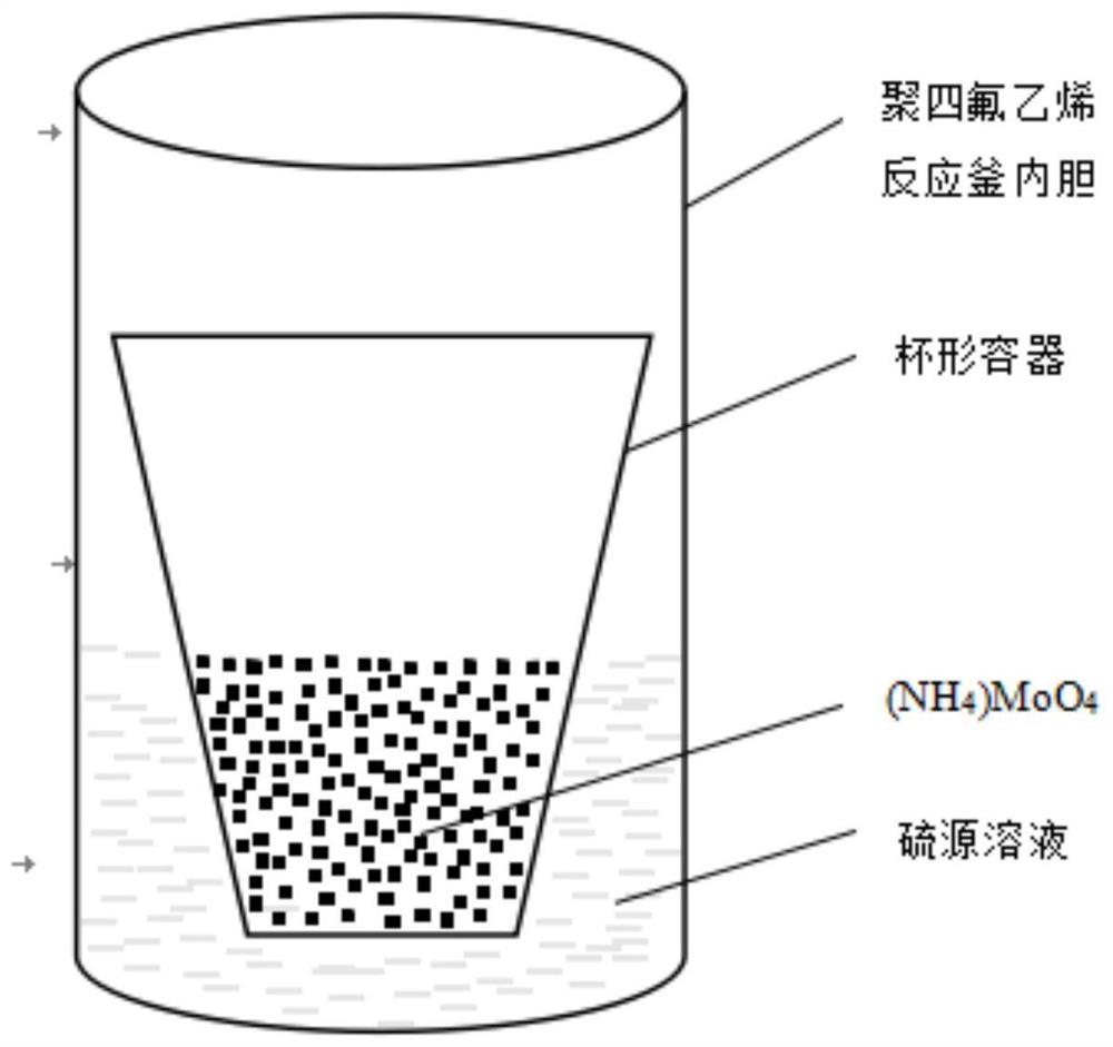 一种通过水热-气相硫化装置制备四硫代钼酸铵的方法