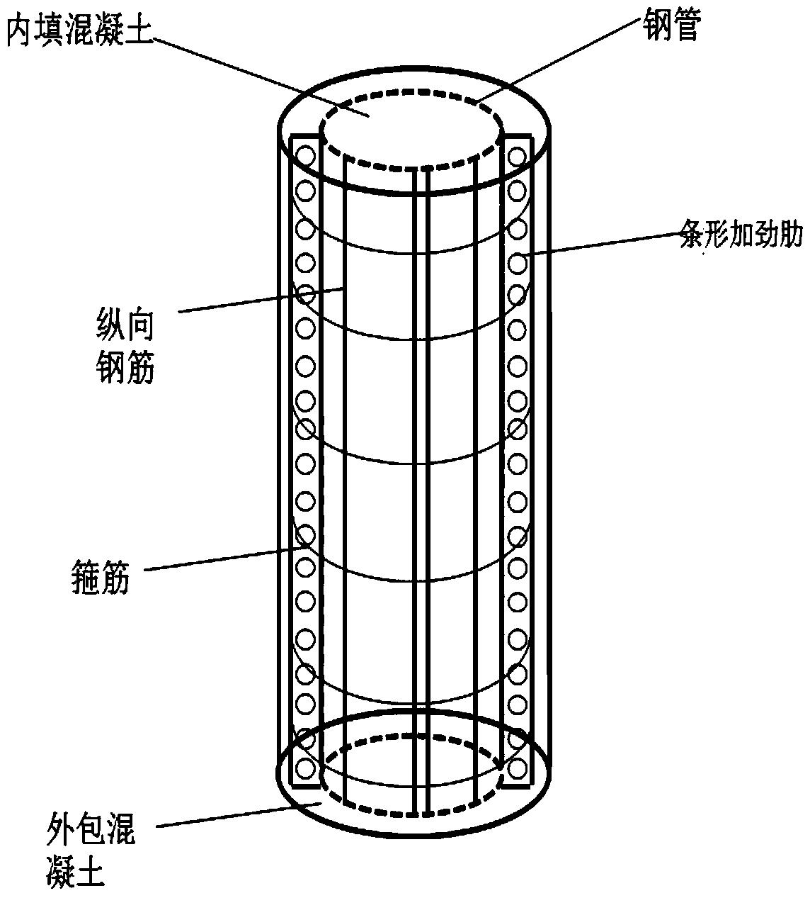 一种条形加劲肋钢管混凝土叠合构件