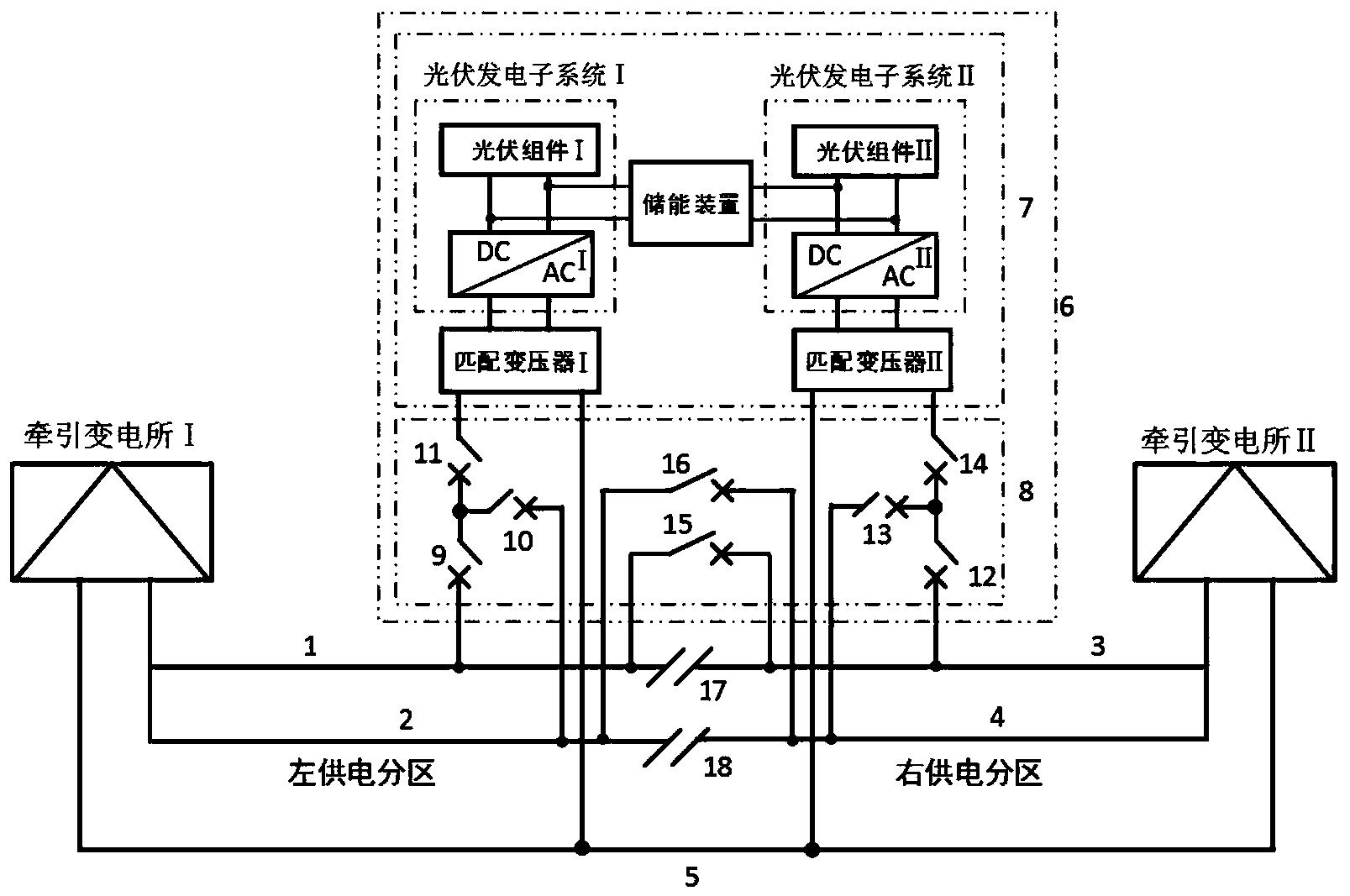 一种光伏储能分布式发电的交流牵引供电系统