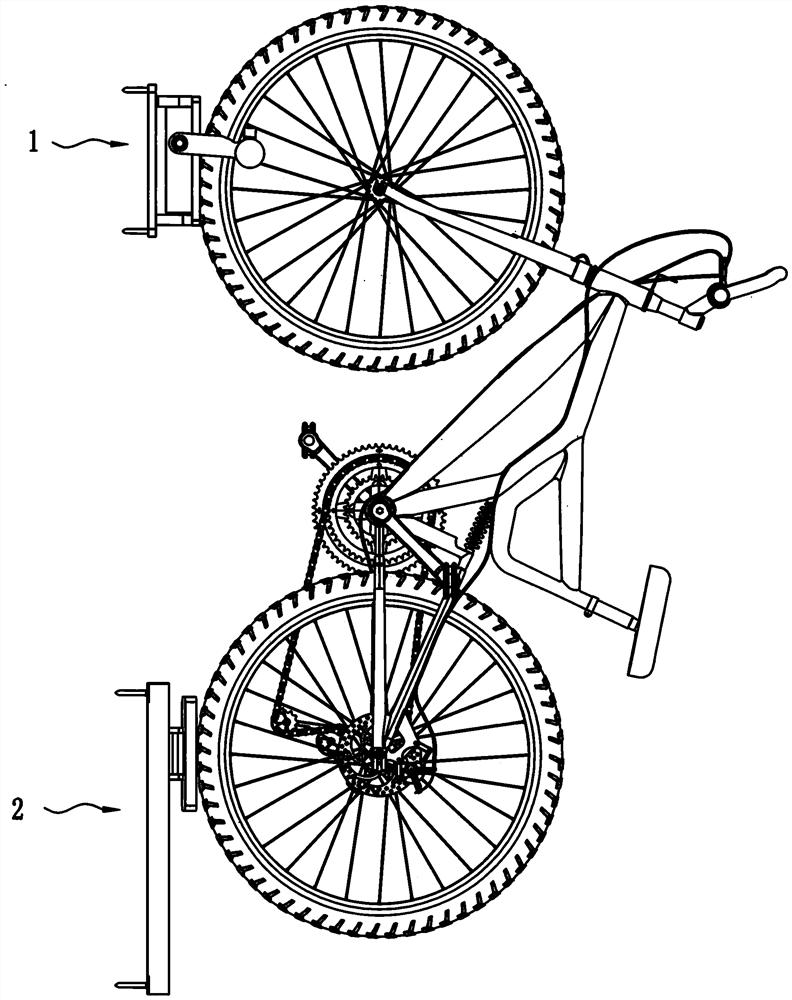 一种可摆动自行车竖直停放装置