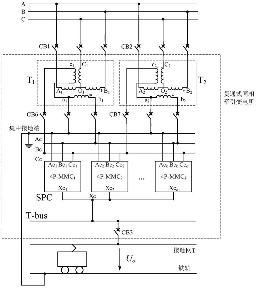 基于平衡变压器和四端口MMC的贯通同相牵引供电系统