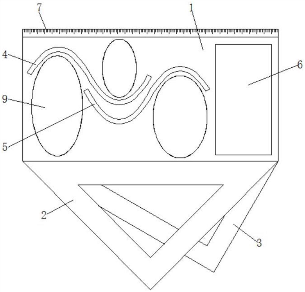 一种便携式高校数学用的正余弦划线器