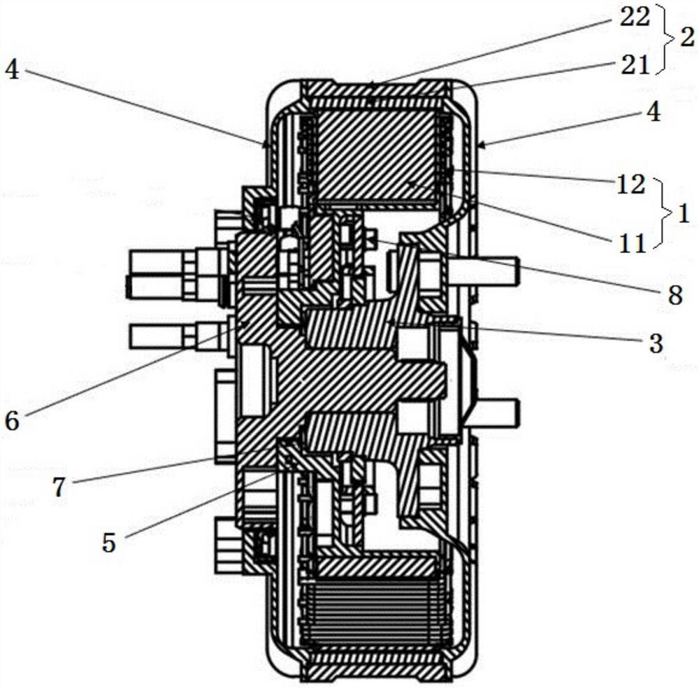 一种定子扭矩减振的汽车用轮毂电机