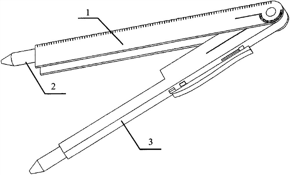 一种具有角度、长度测量功能的圆规