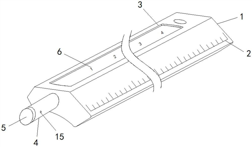 一种防止拖墨测量用直尺