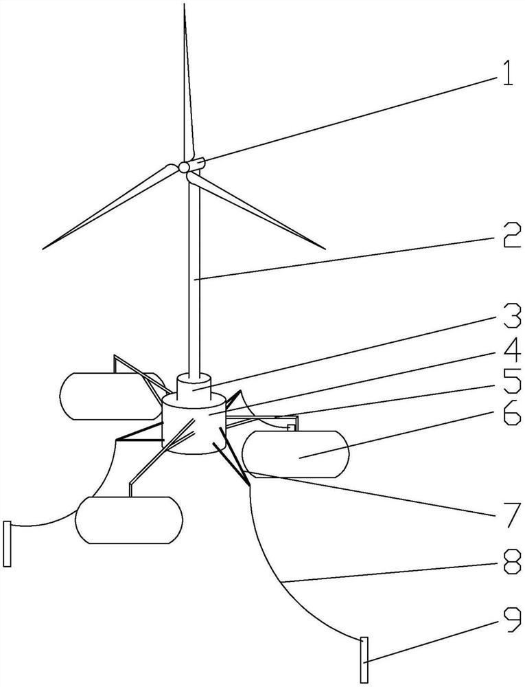 一种带有储能装置的海上浮式风电机组