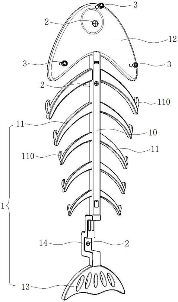 一种鱼骨形衣架