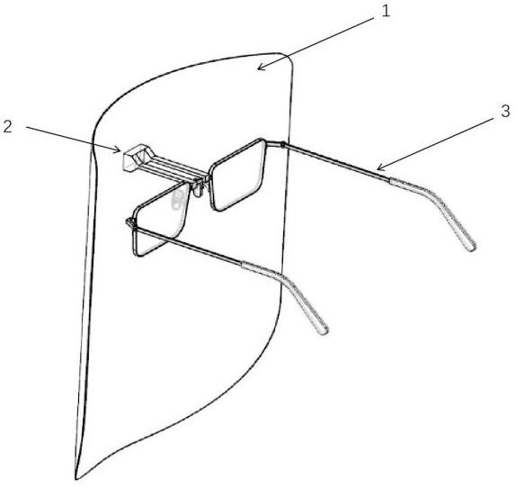 一种带有眼镜支架的防护面屏