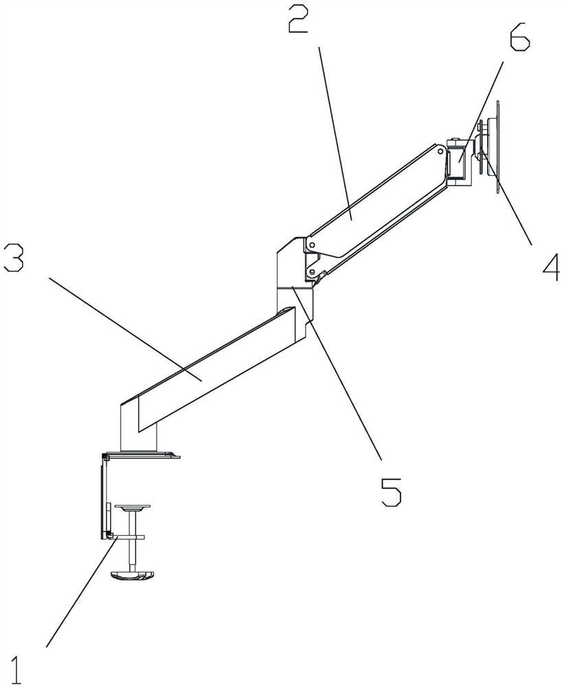 一种具有隐藏式线束管理结构的自锁显示器支架