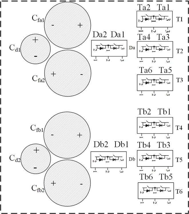 四电平嵌套中点钳位H桥变流器的叠层母排结构布局