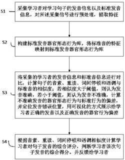 基于偏差器官形态行为可视化的口语学习矫正方法