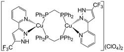 一种三氟甲基吡啶吡唑铜[I]双核配合物刺激响应发光变色材料的制备方法