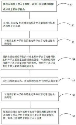 一种基于主要元素光谱强度的水稻种子水分含量分级检测方法